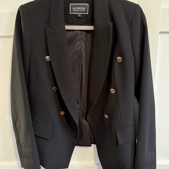 Le Chateau Black Blazer with Gold Buttons, size small - Picture 2 of 3